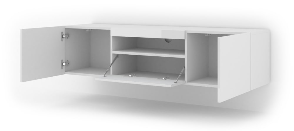 Meuble TV effet bois Blanc