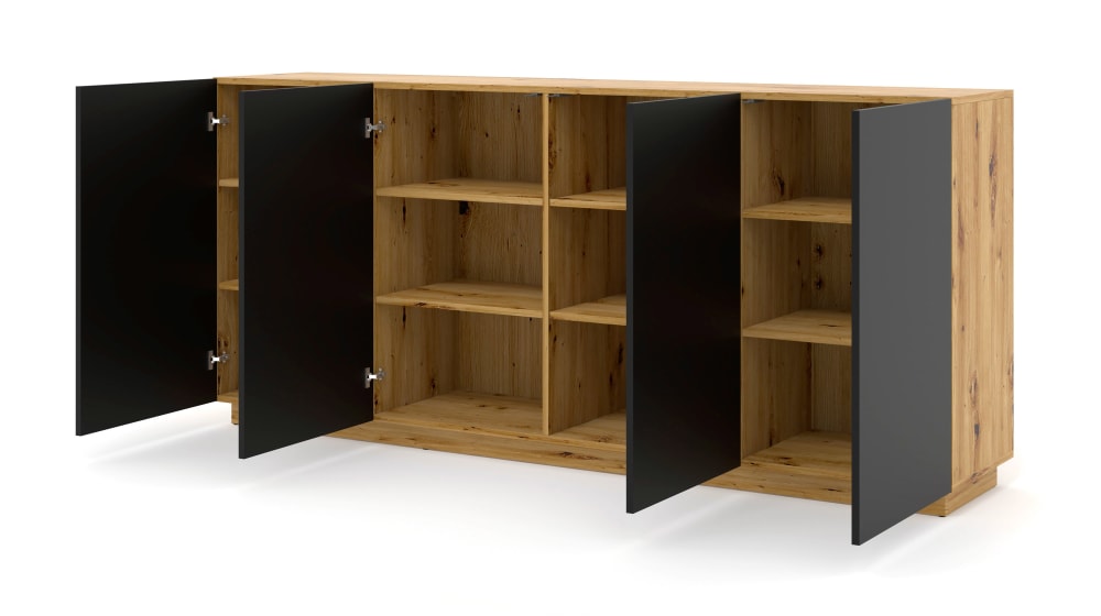 Buffet 4 portes panneaux stratifiés marron - Maisons du Monde