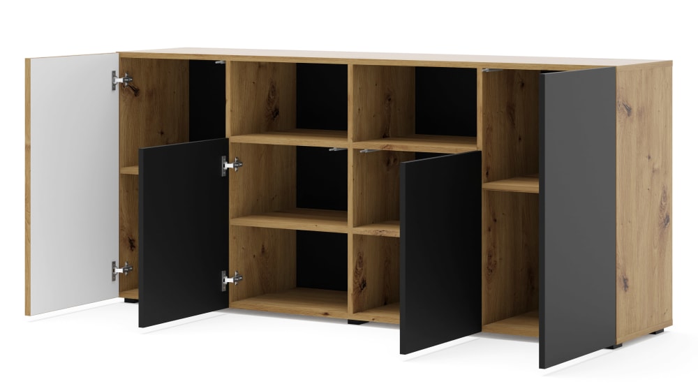 Buffet 4 portes panneaux laminés marron - Maisons du Monde