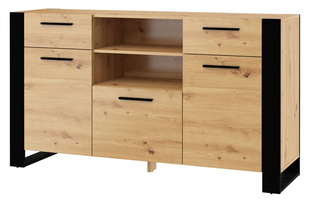 Buffet 3 portes 2 tiroirs panneaux stratifiés marron Buffet 3 portes 2 tiroirs panneaux stratifiés marron