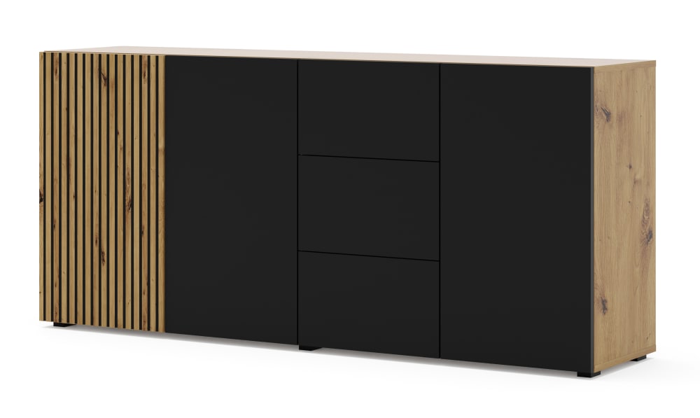Buffet 3 portes 3 tiroirs panneaux laminés marron Buffet 3 portes 3 tiroirs panneaux laminés marron
