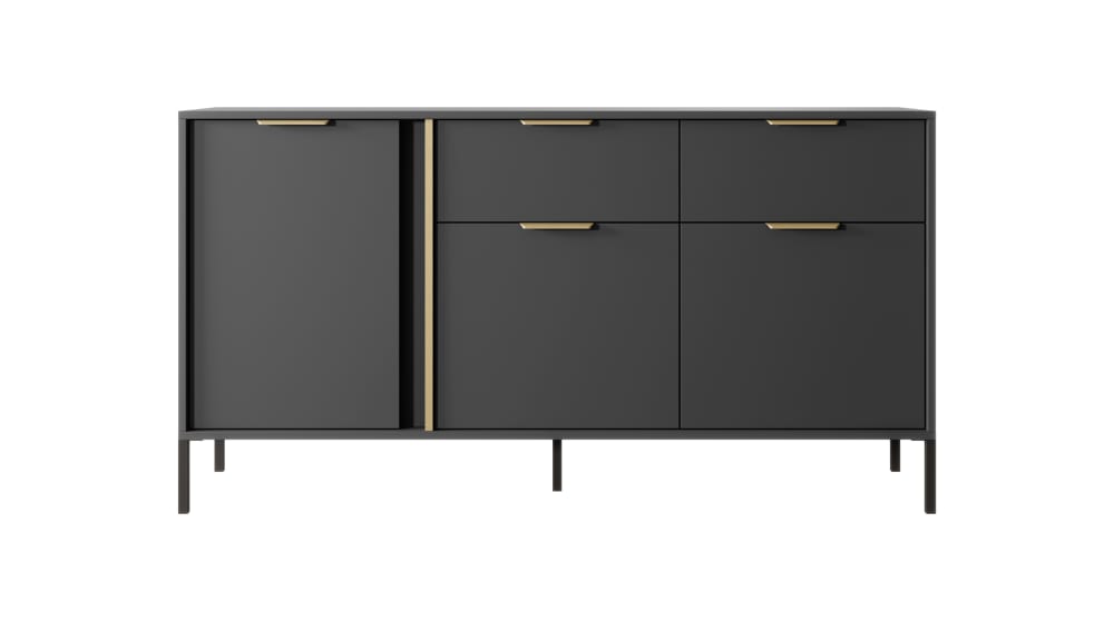 Commode effet bois Noir