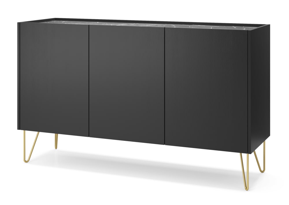 Commode effet bois Noir
