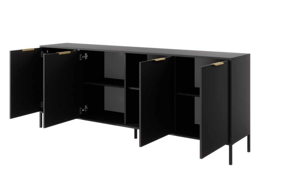 Commode effet bois Noir