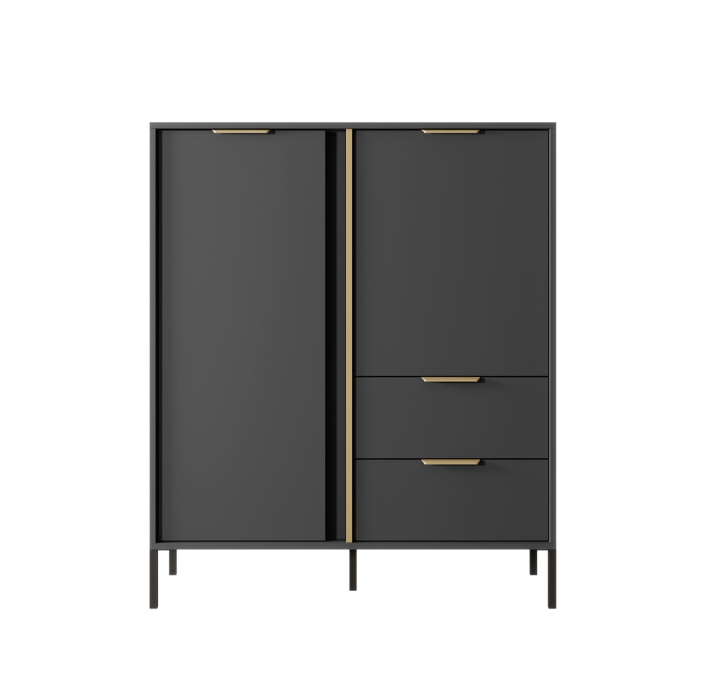 Commode effet bois Noir