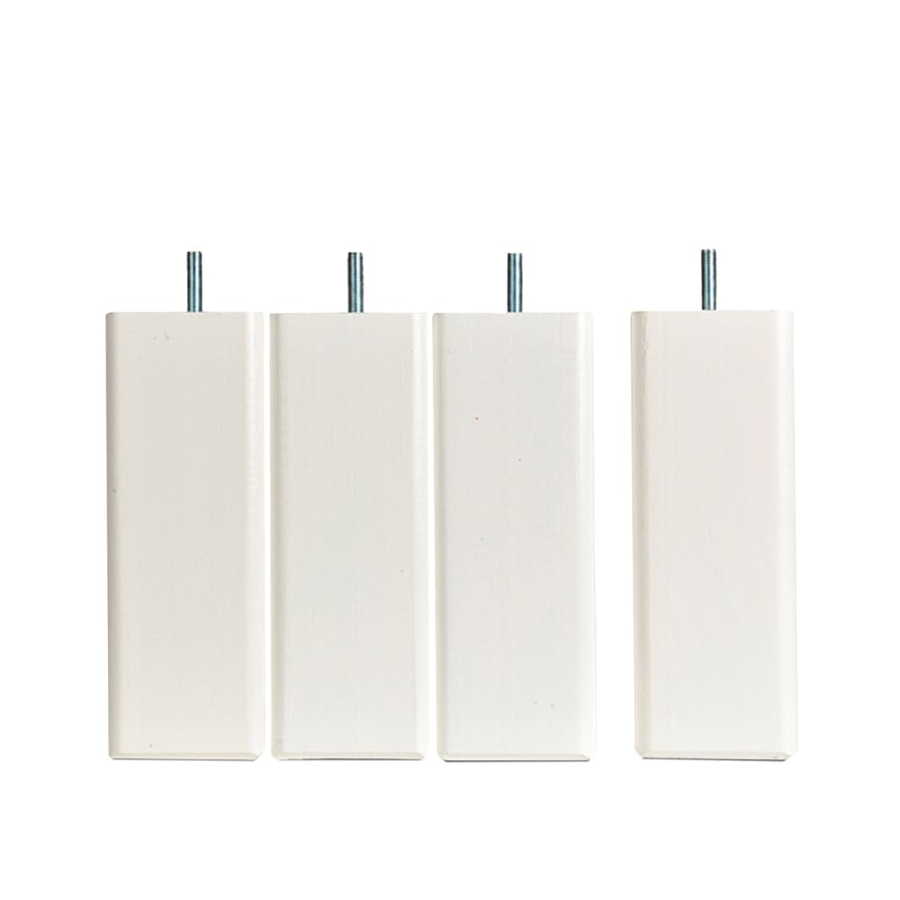 Pied de lit carré bois 20 cm lot de 4 blanc Pied de lit carré bois 20 cm lot de 4 blanc