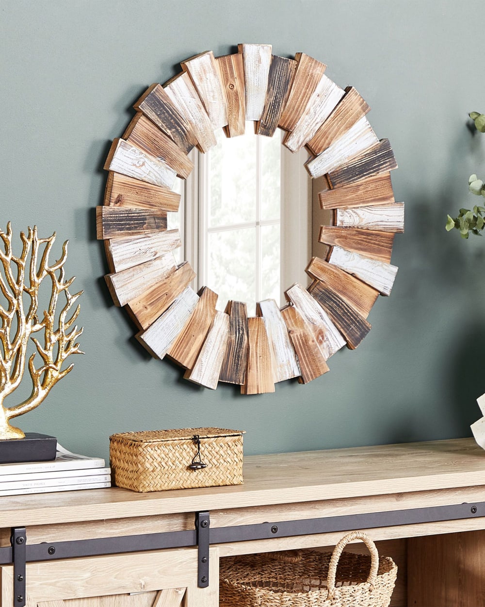 Miroir en bois d'ingénierie marron 66x66