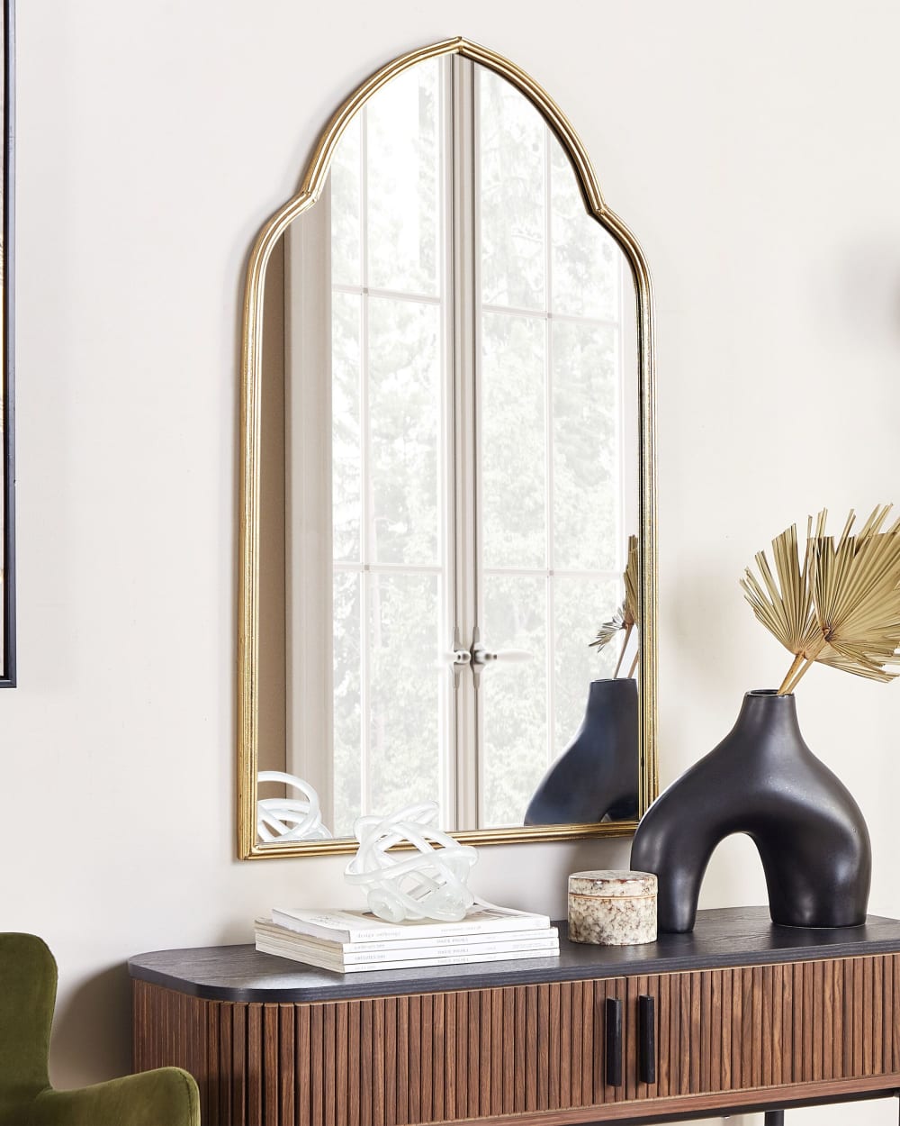 Miroir en métal doré 100x58