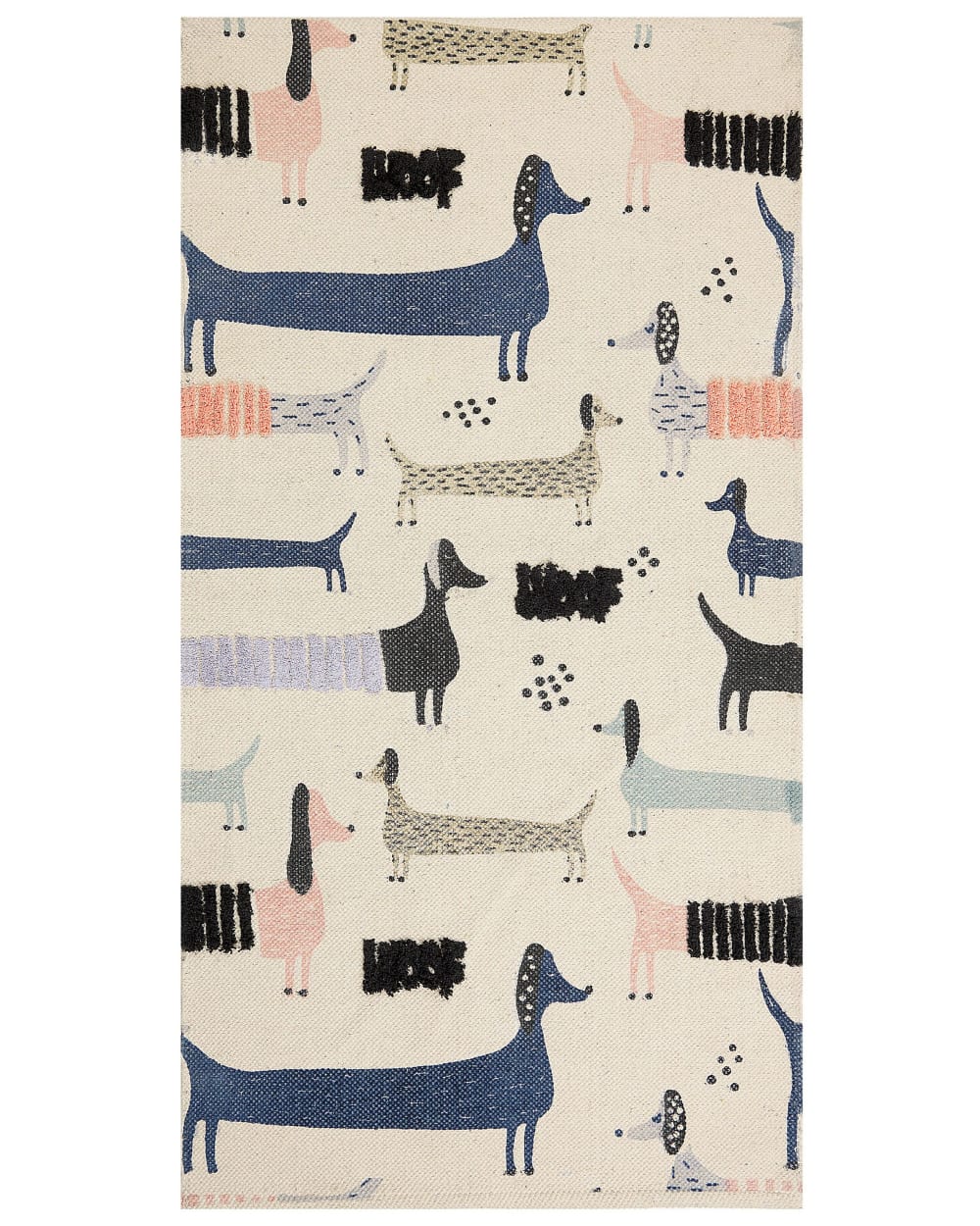 Beliani Kinderteppich aus Stoff 150 x 80cm, bunt style landhaus MEHRFARBIG BAUMWOLLE Kinder