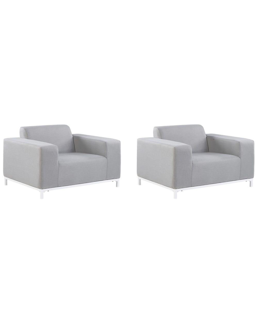 Ensemble de 2 fauteuils de jardin tissu gris clair