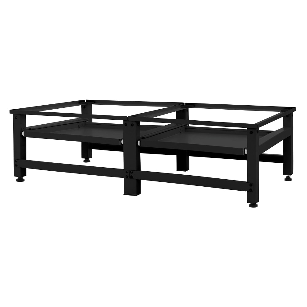 Base doble para lavadora 124 x 55 x 37 cm acero negro hasta 150 kg