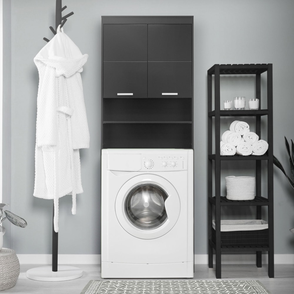 Armario para lavadora gris oscuro mueble alto organzador baño - Maisons du Monde