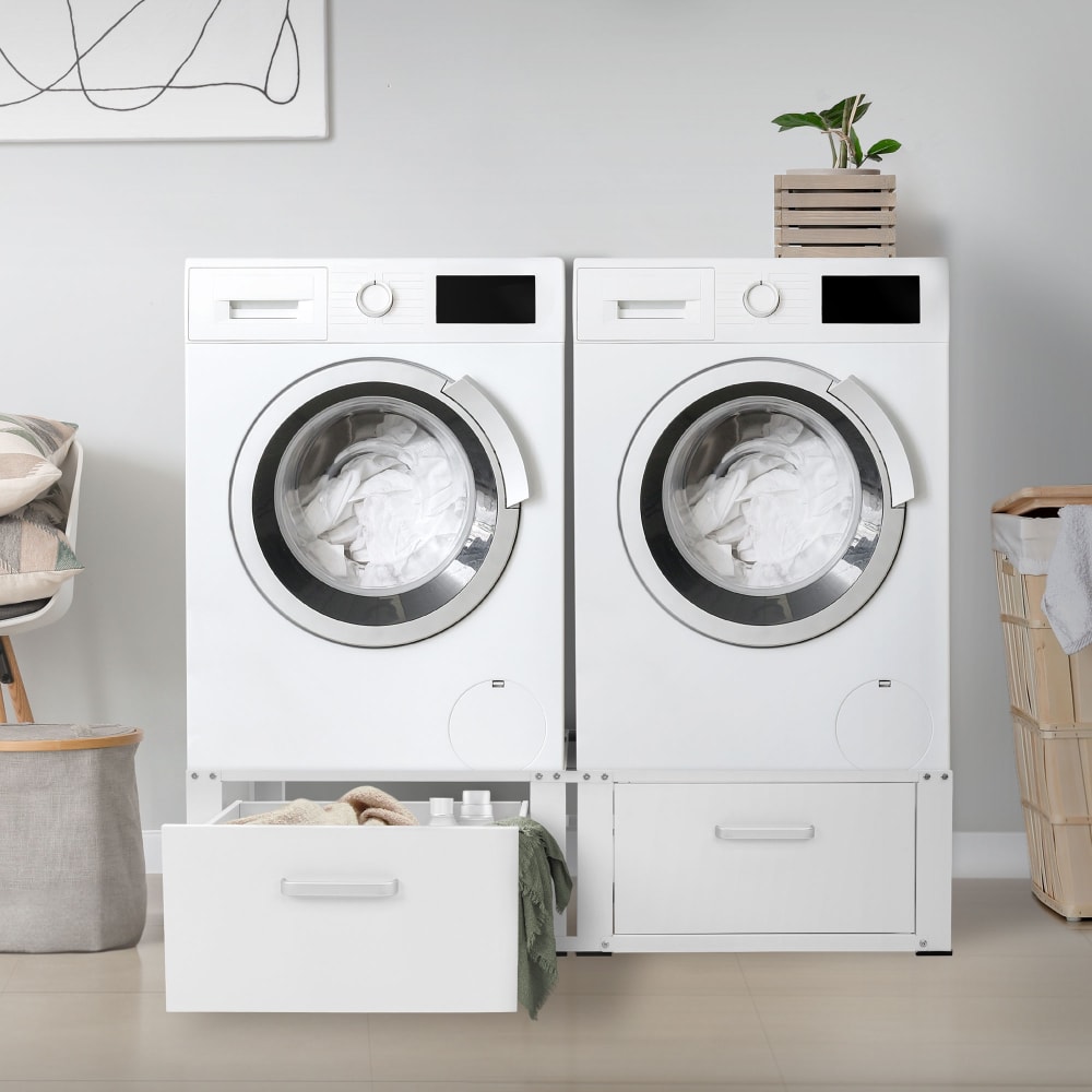 Set 2x Soporte universal para lavadora o secadora pedestal blanco - Maisons du Monde