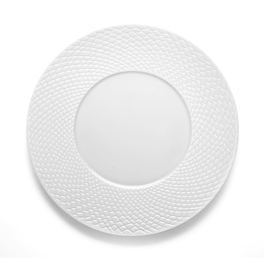 Assiette plate en porcelaine blanc