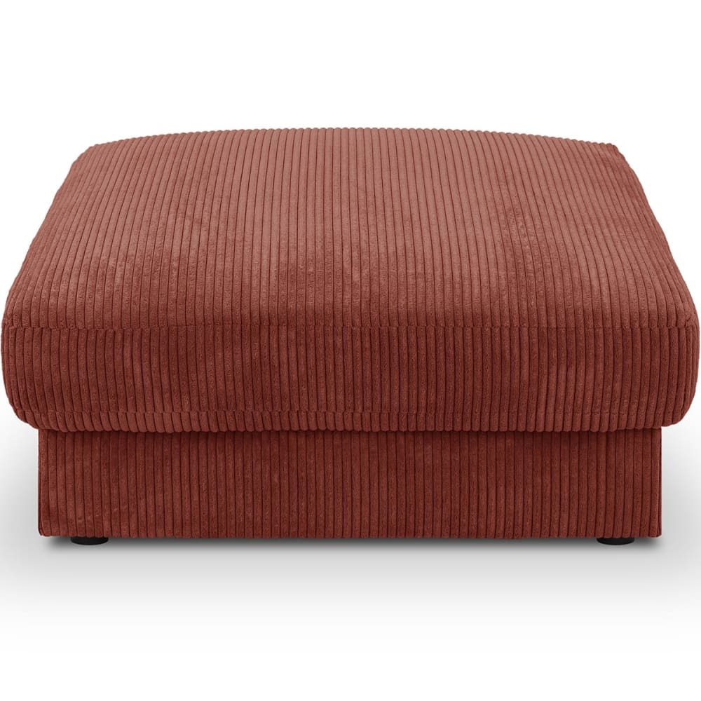 Pouf+en+velours+cotele+rouille