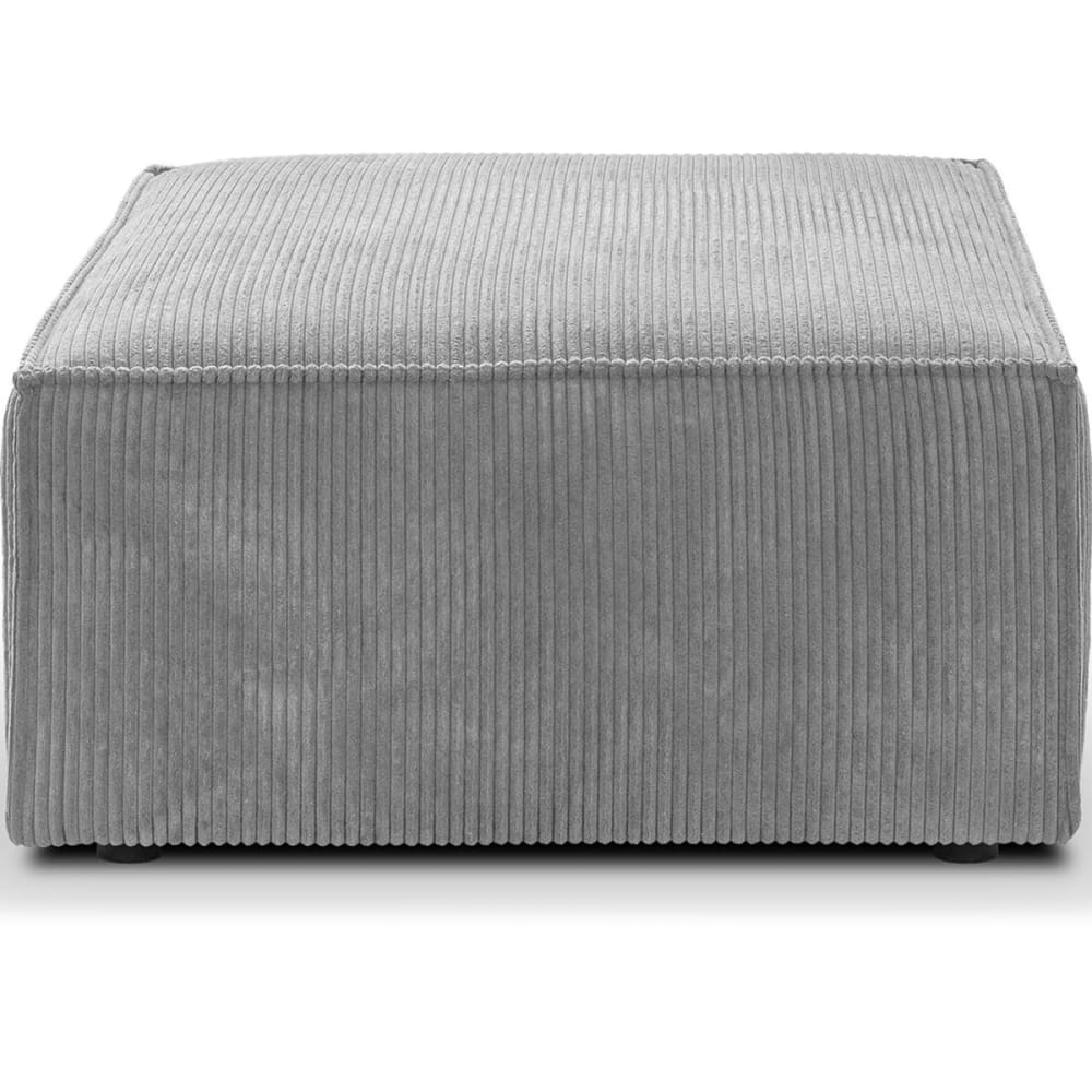 Pouf+en+velours+cotele+gris+clair