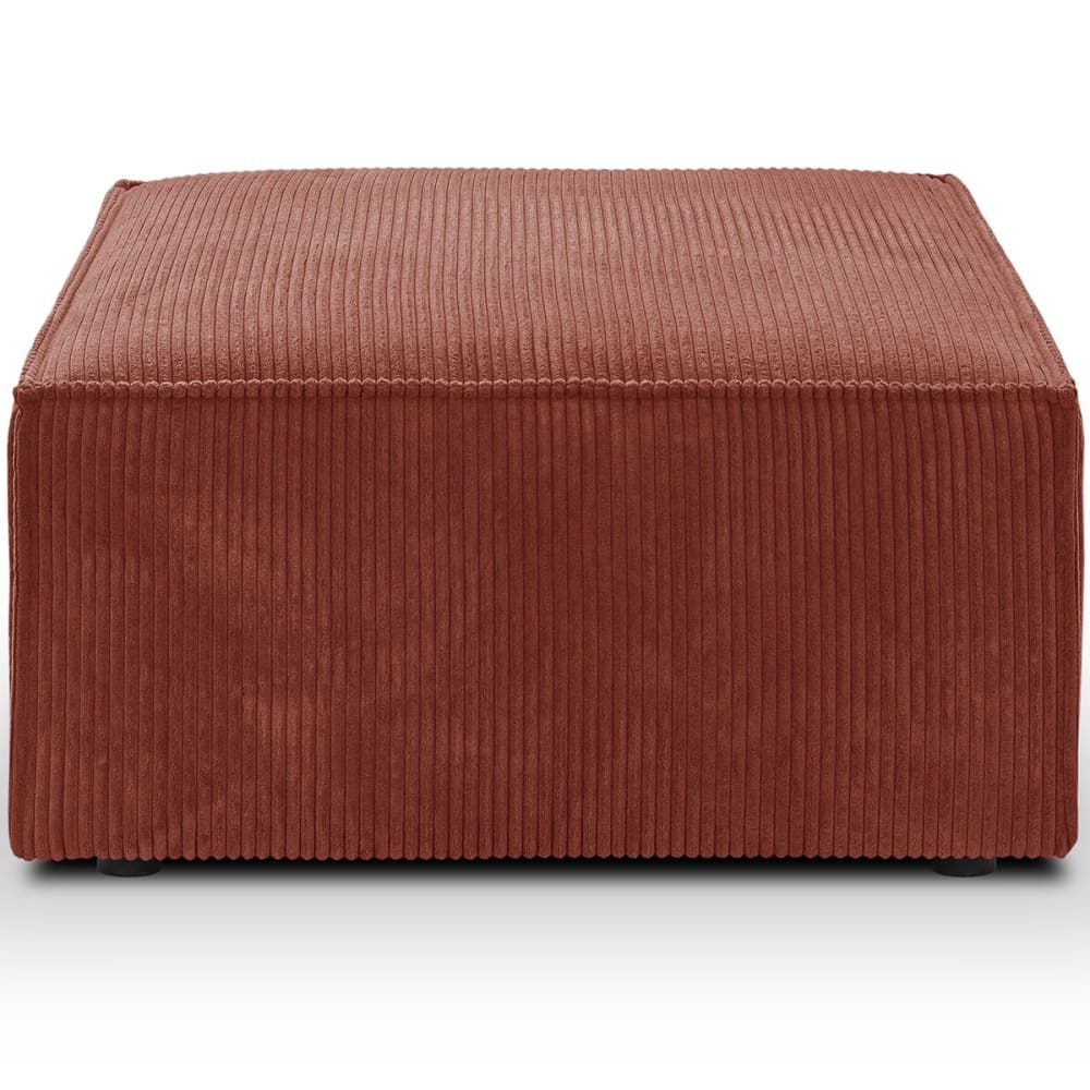 Pouf en velours côtelé - rouille