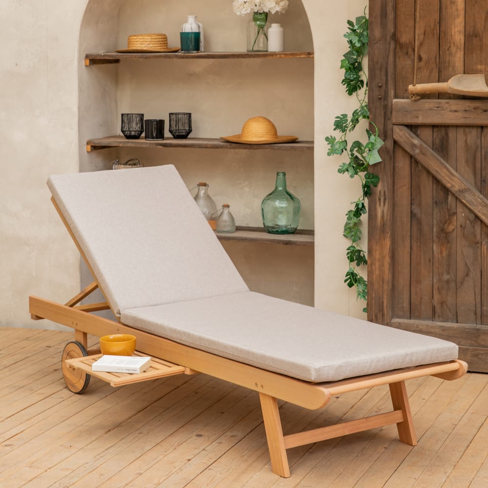 Bain de soleil pliant en acacia