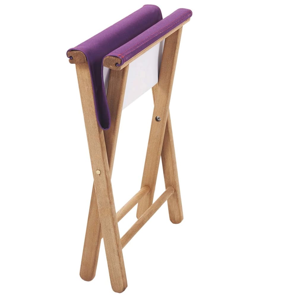 Taburete plegable de eucalipto y tela outdoor floral violeta - Maisons du Monde