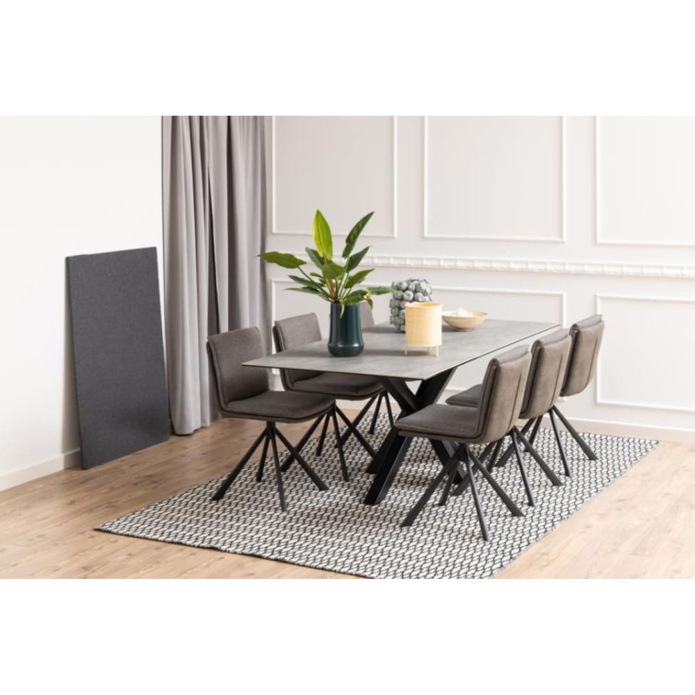 Table rectangulaire en céramique L200 gris très clair