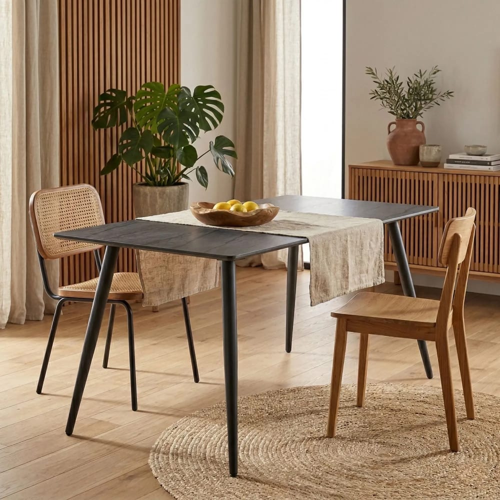 Table rectangulaire en céramique l140 6 personnes noir - Maisons du Monde