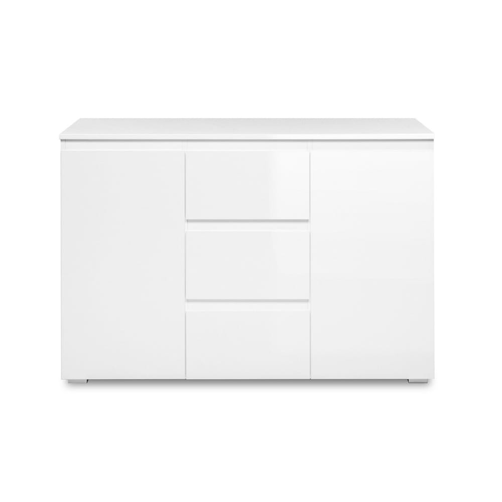 Commode 2 portes 3 tiroirs L120 x H86 cm - Blanc
