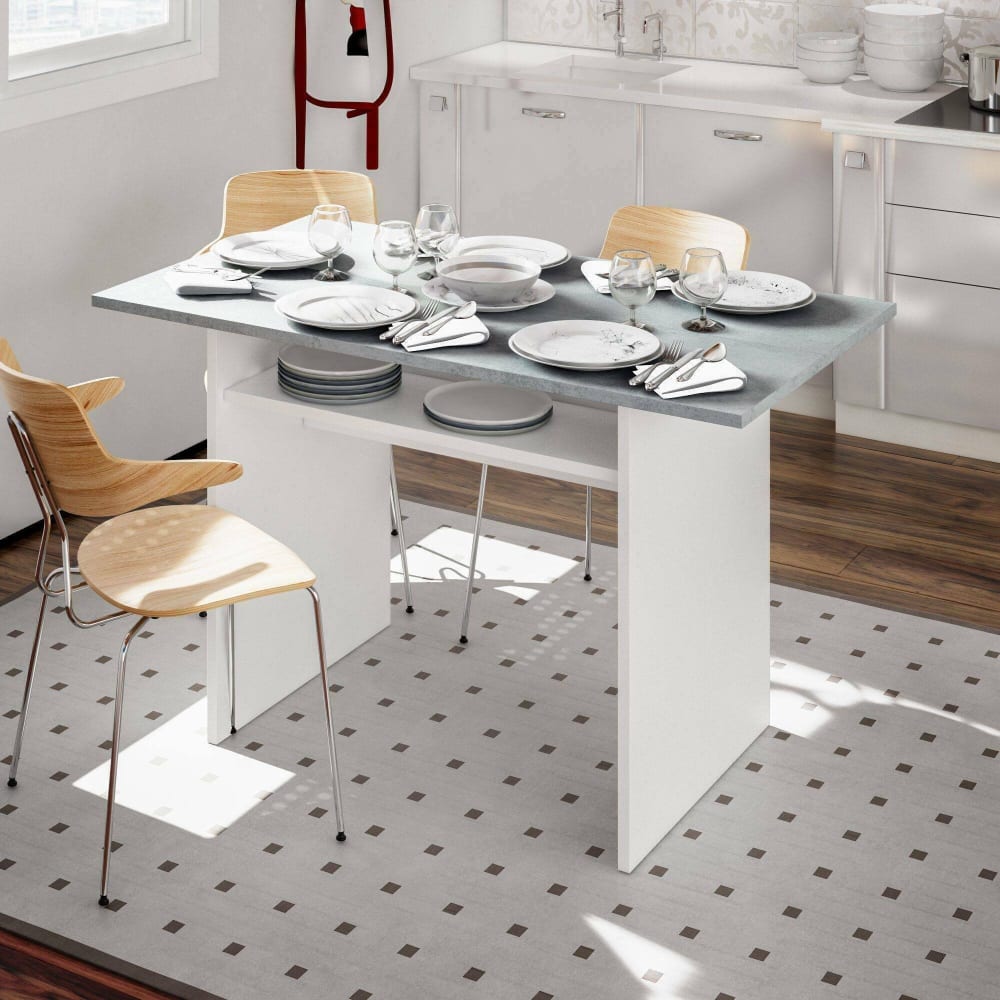 Tavolo allungabile bianco 35x120x77h cm - Dmora