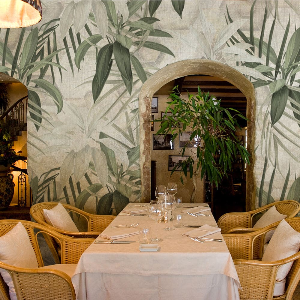 Carta da parati tnt goffrata stile tropicale 300x300 cm - Multicolore - Tessuto non tessuto