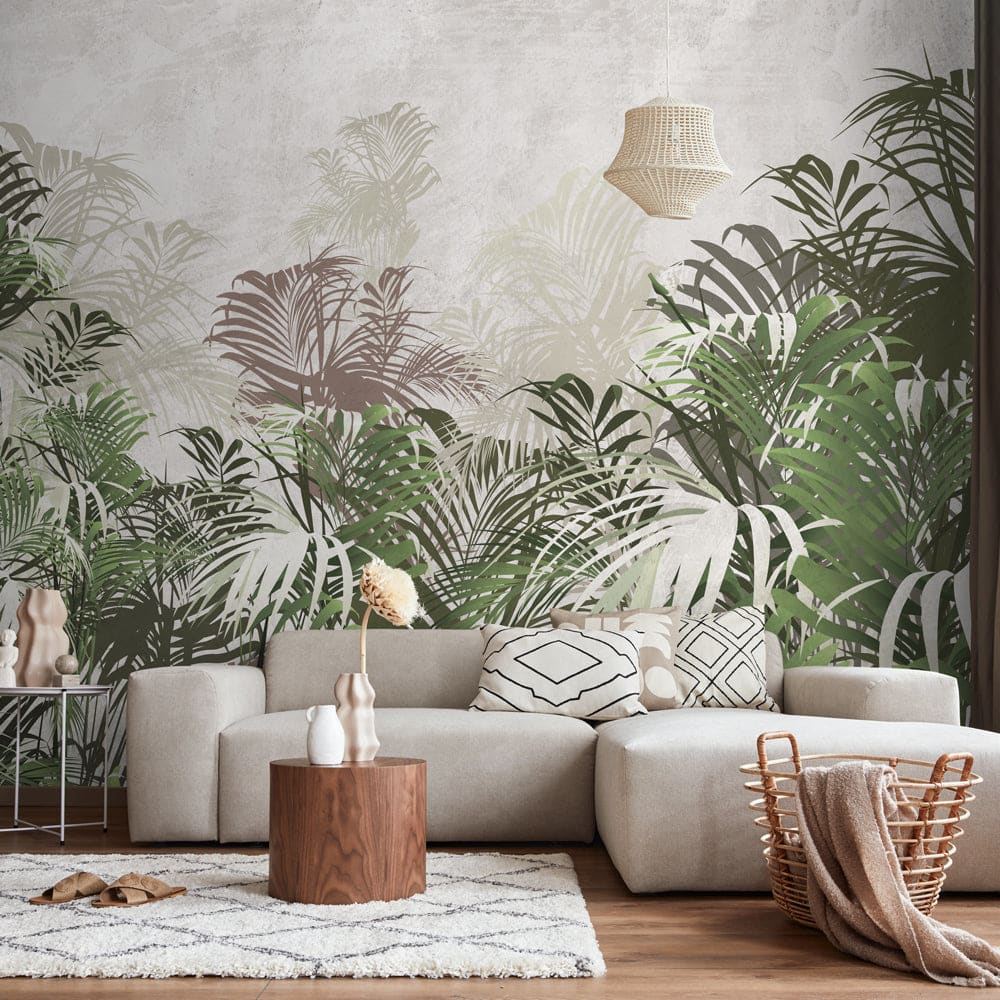 Carta da parati tnt goffrata stile tropicale 100x300 cm - Multicolore - Tessuto non tessuto