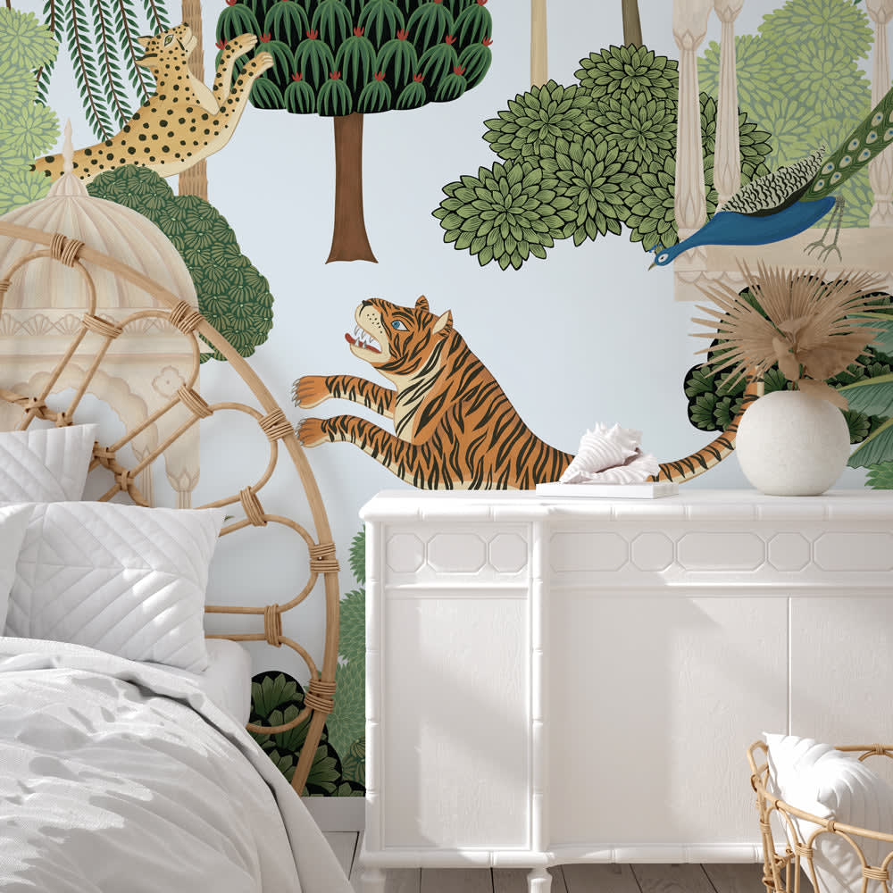 Carta da parati tnt goffrata stile tropicale 300x300 cm -