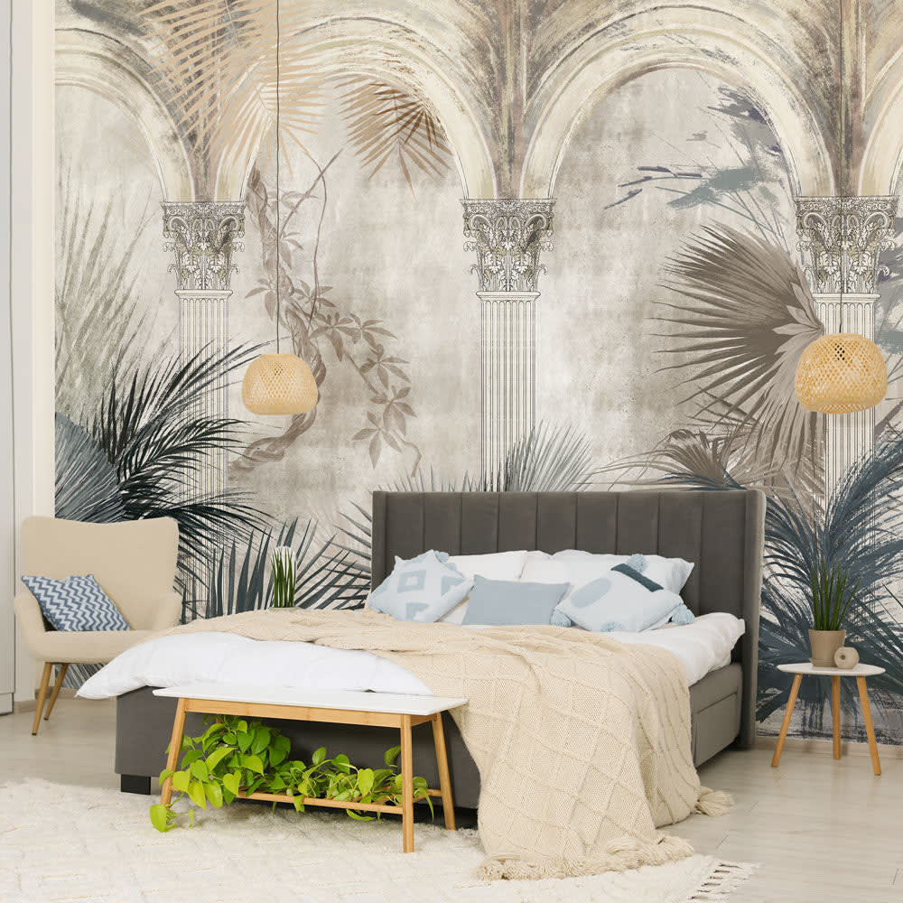 Carta da parati tnt goffrata stile tropicale 400x300 cm -