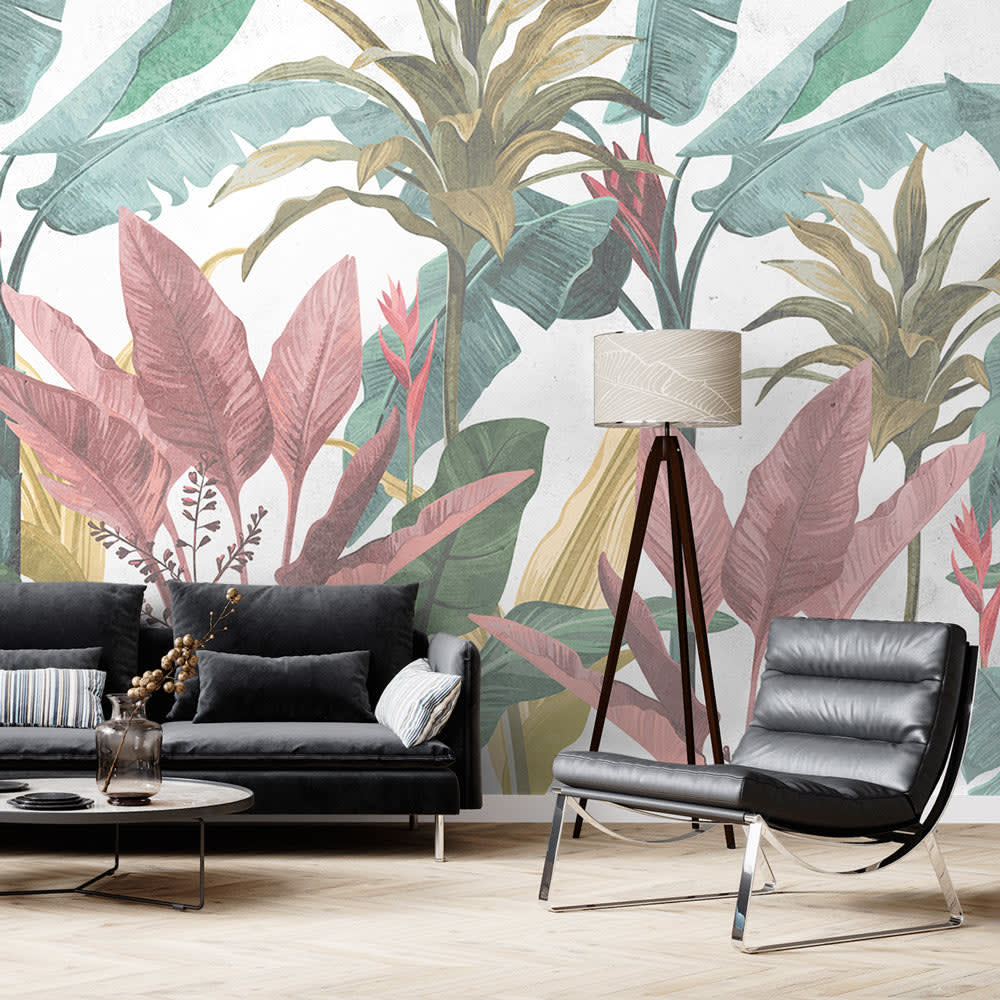 Carta da parati tnt goffrata stile tropicale 200x300 cm -