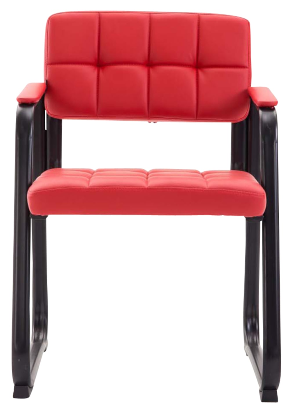 Set de 2 sillas con patas de metal y asiento en Simil cuero Rojo - Maisons du Monde