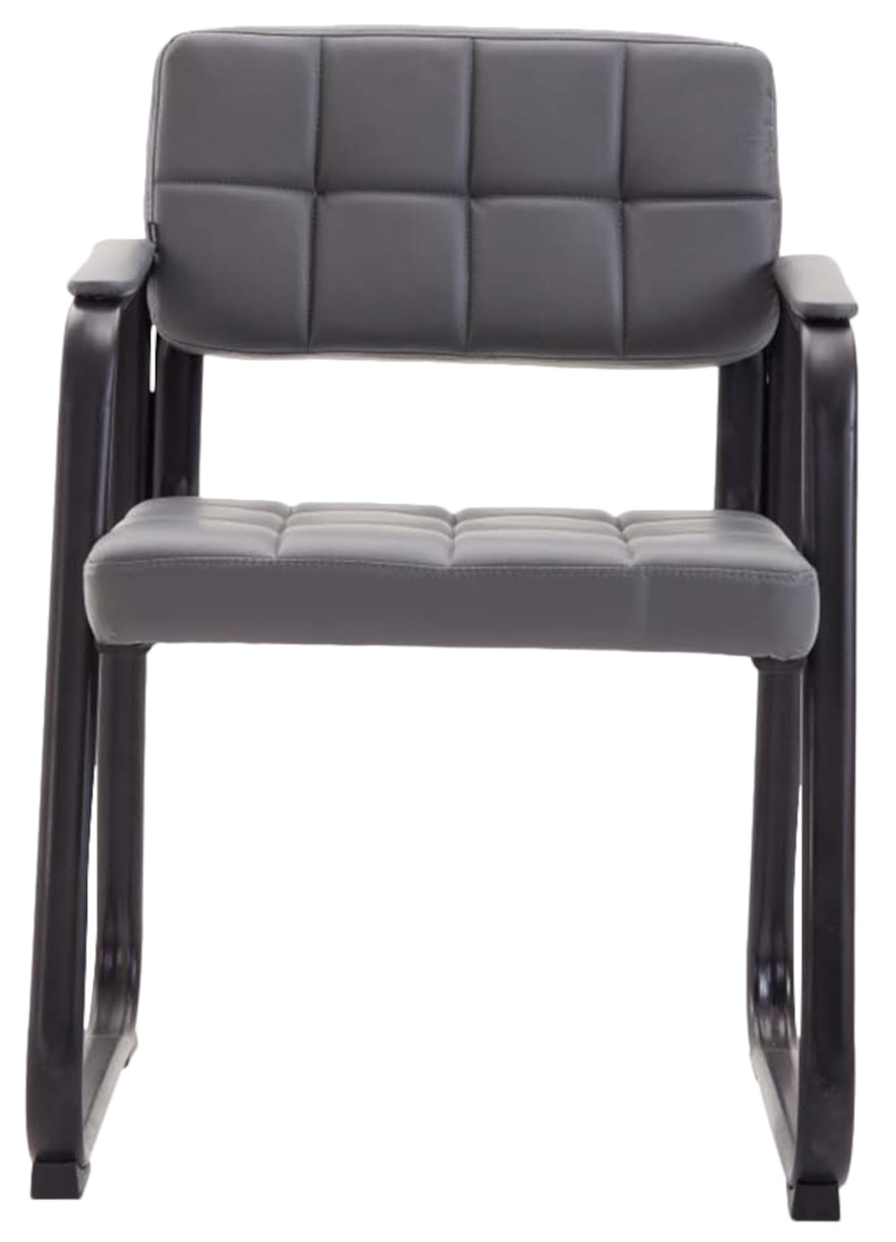 Set di 2 sedie con seduta in Finta pelle Colore grigio - CLP