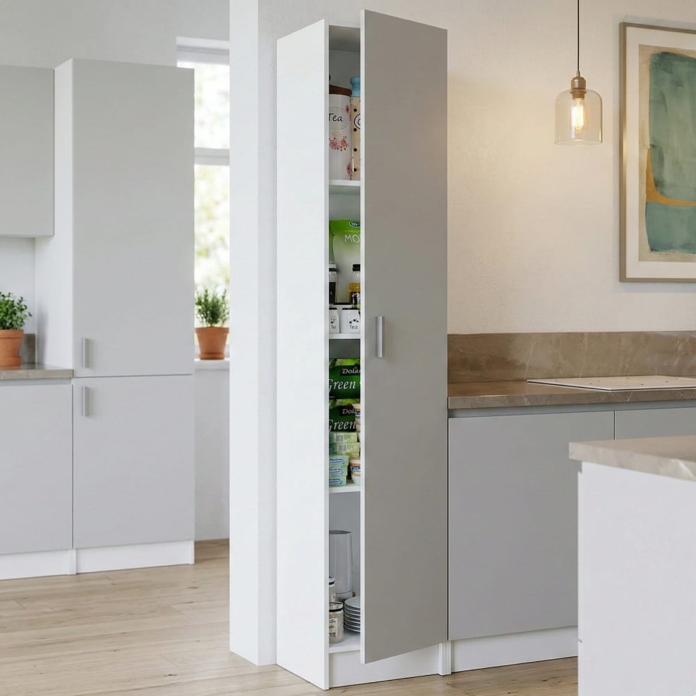 Armoire polyvalente 1 porte effet bois blanc 37x37 cm