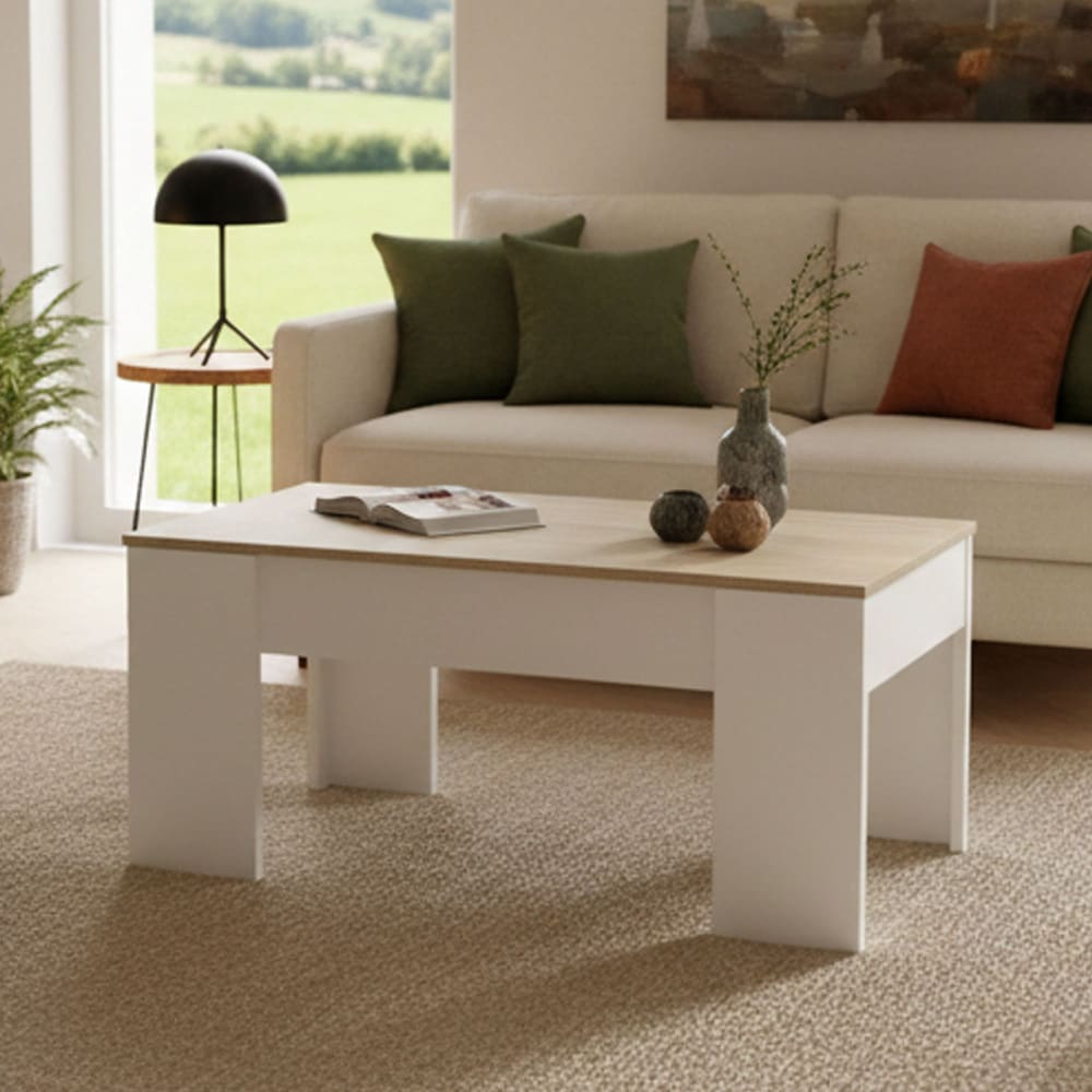 Tavolino da salotto bianco 45x100x50h cm - Dmora
