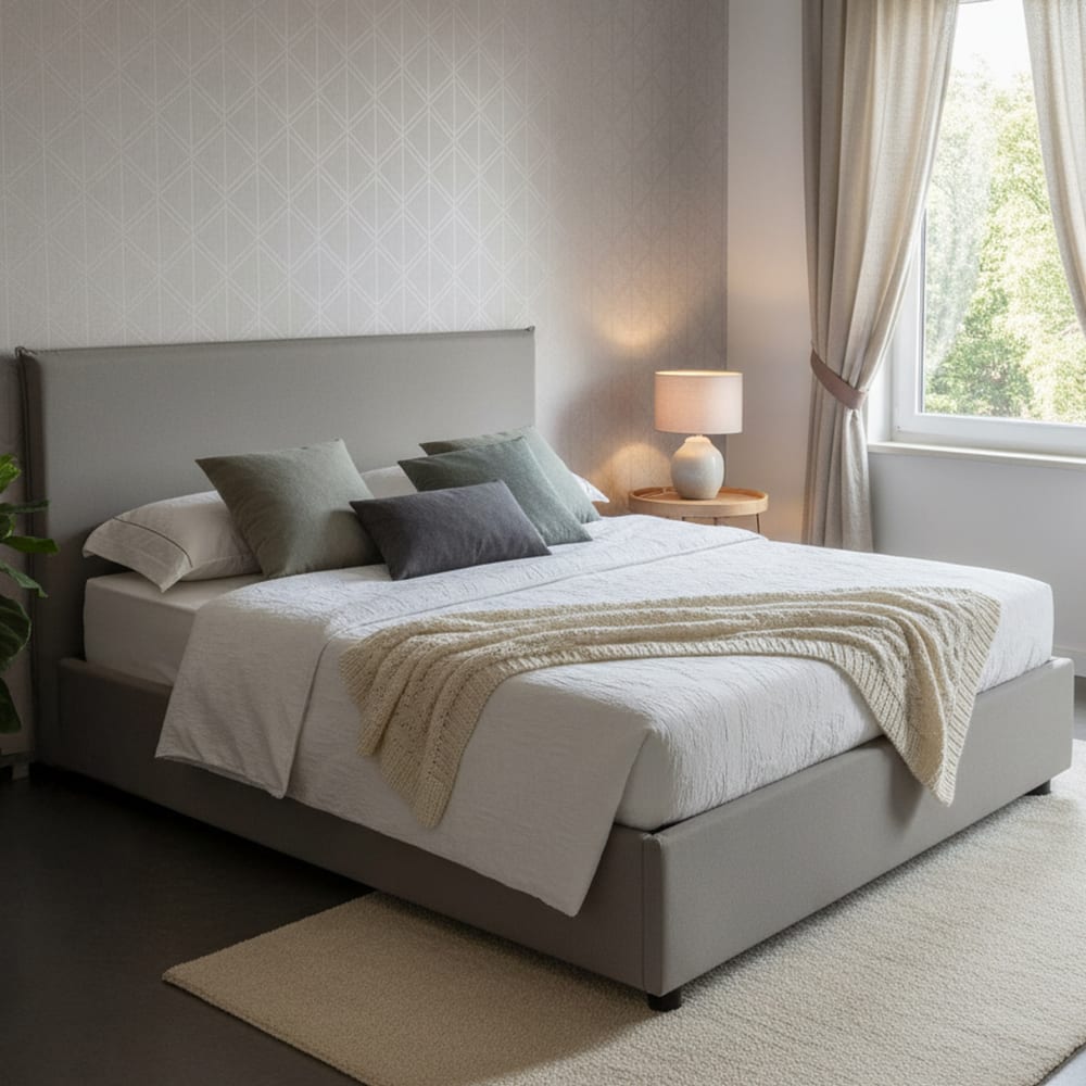 Letto alla francese grigio - Talamo Italia
