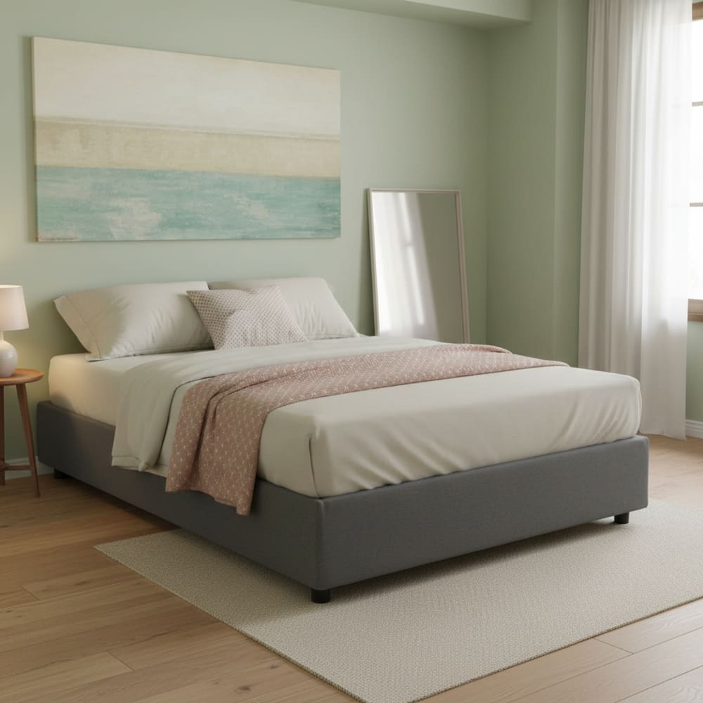 Letto alla francese grigio - Talamo Italia