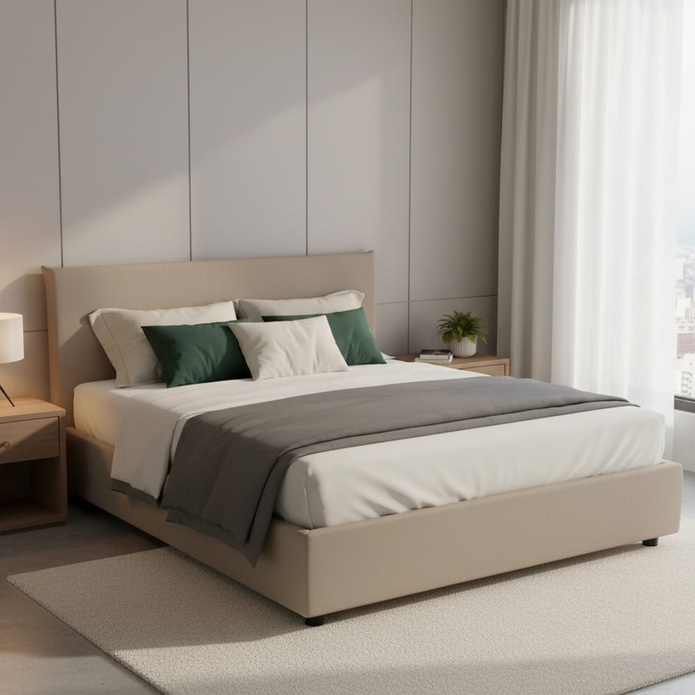 Letto alla francese grigio tortora - Talamo Italia