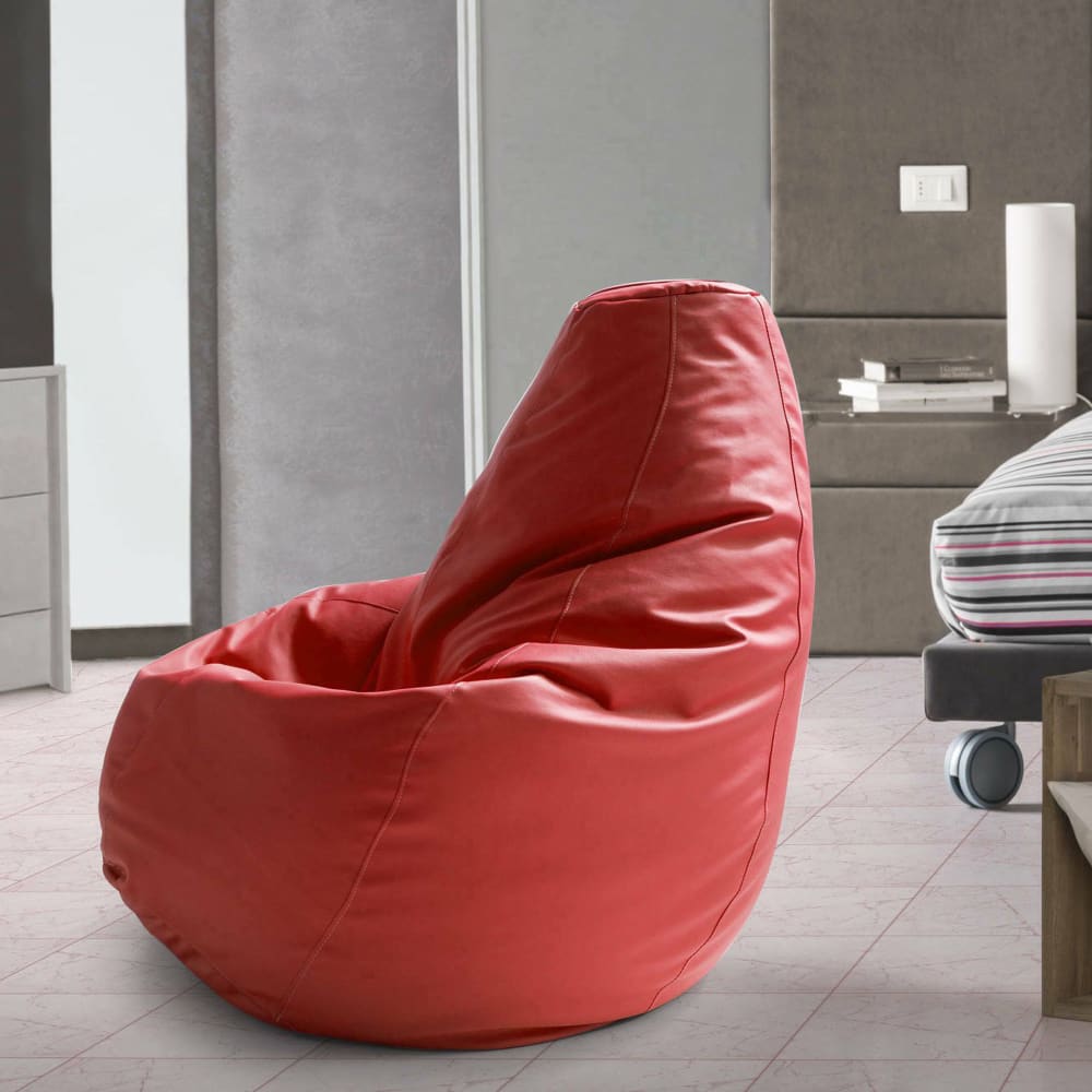 Pouf en similcuir rouge 70x70 cm - Maisons du Monde