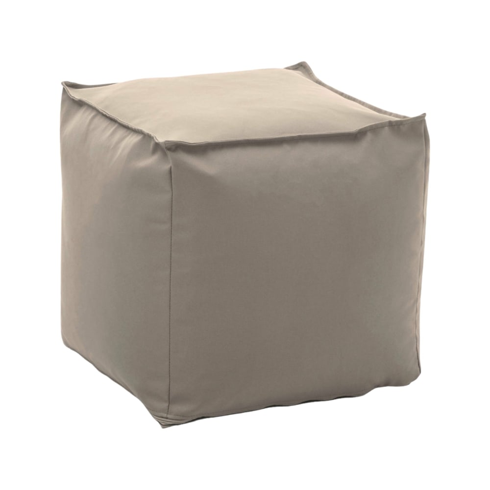 Pouf en tissu beige 45x45