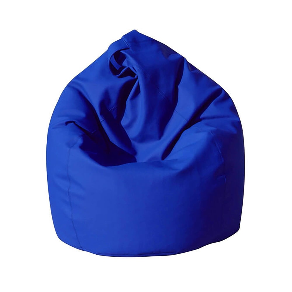 pouf en similcuir bleu