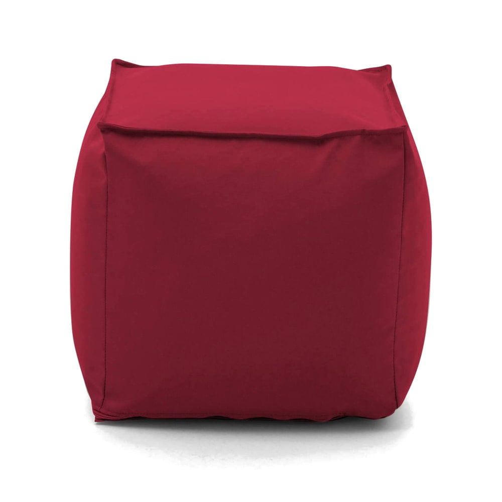 Pouf en tissu rouge 45x45
