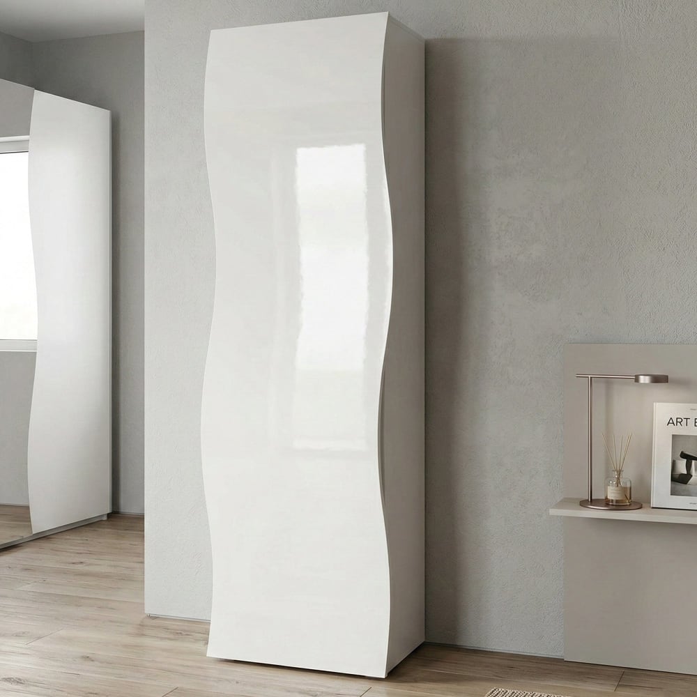 Armoire polyvalente 1 porte effet bois blanc 63x40 cm