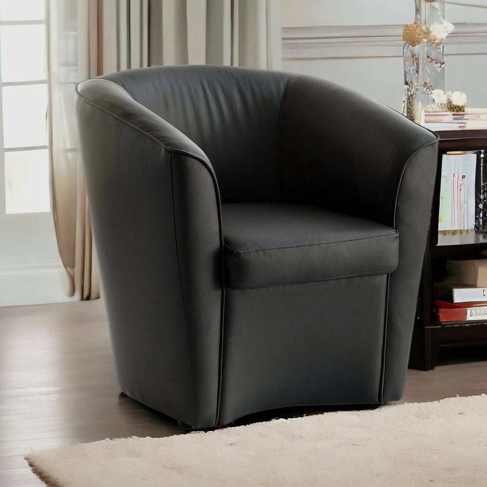 Poltrona in ecopelle nero - Talamo Italia