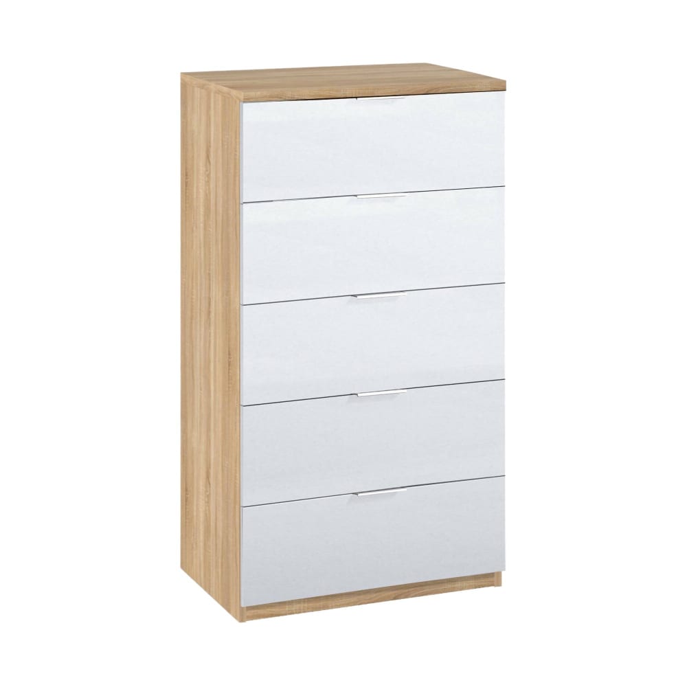 Commode effet bois beige, blanc 60x40 cm