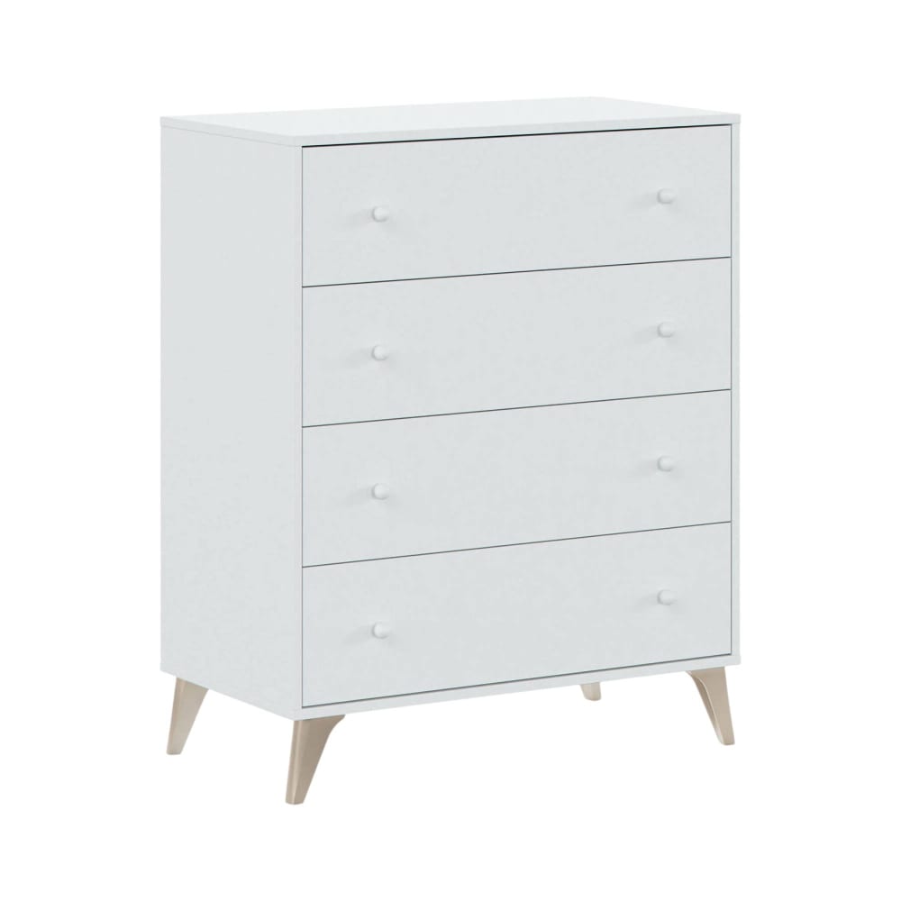 Dmora Kommode in weißer Holzoptik, 78 x 40 x 95 cm style modern - Holz