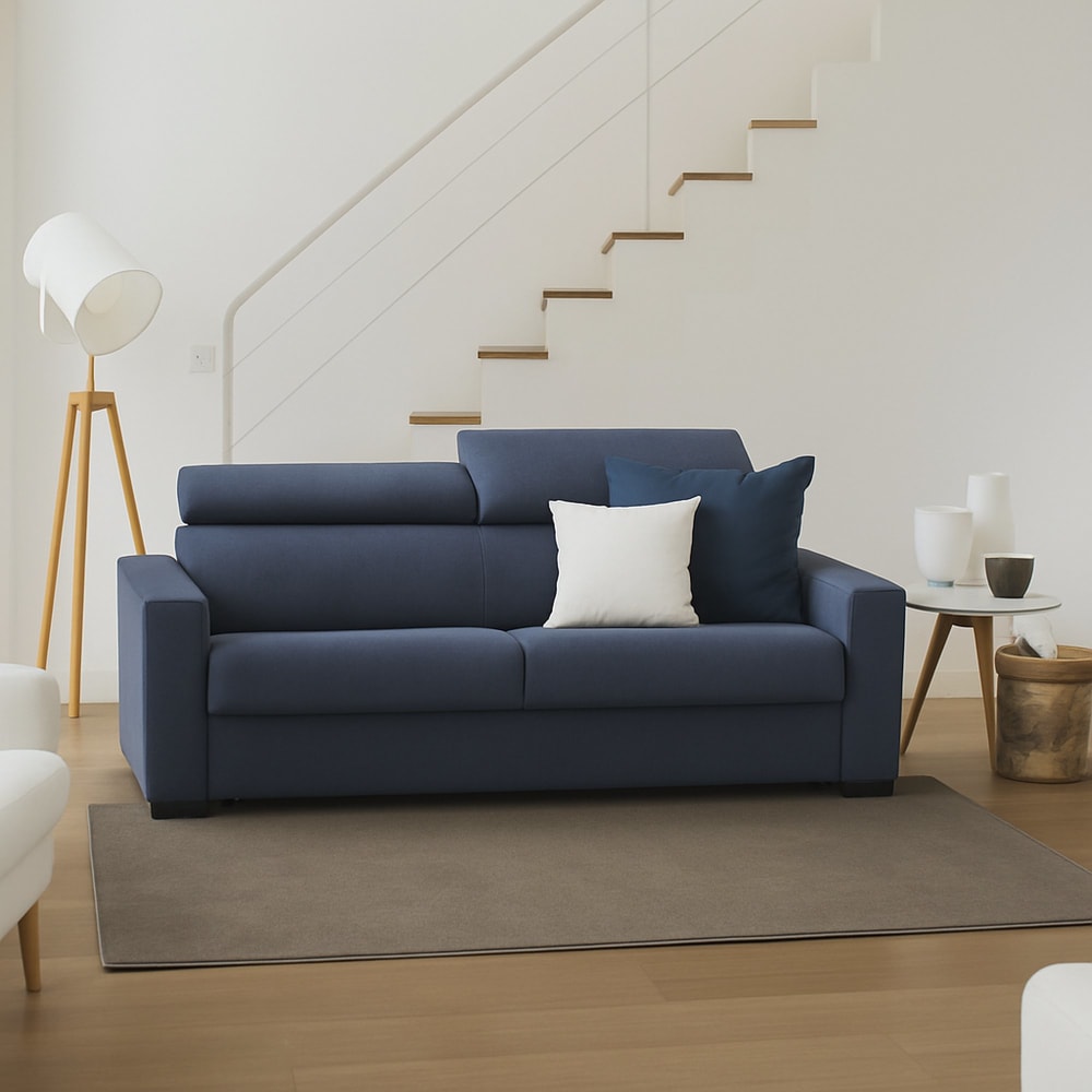 Divano letto 2 posti nero 95x200 cm - Talamo Italia