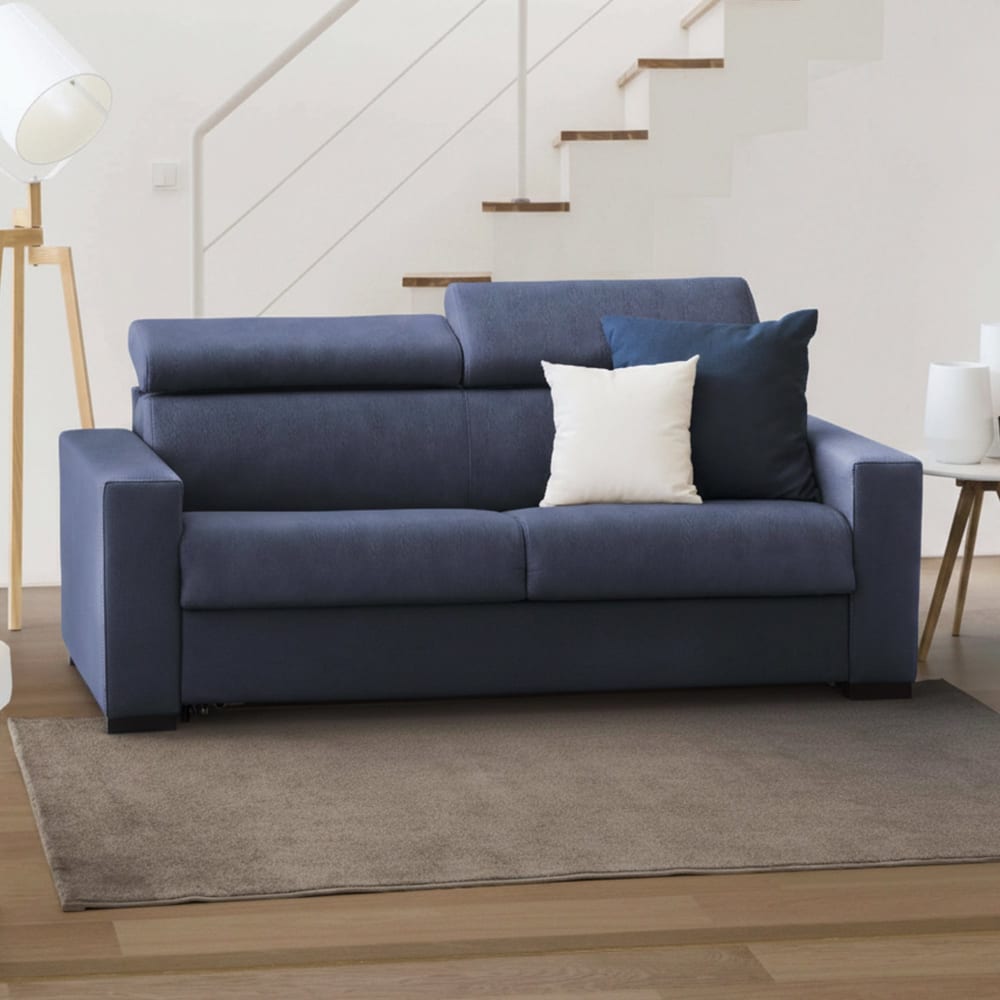 Divano letto 2 posti nero 95x160 cm - Talamo Italia