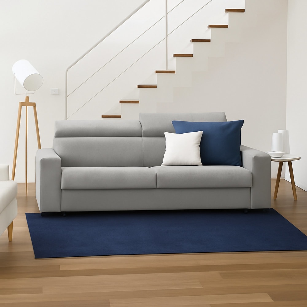 Divano letto 3 posti nero 95x200 cm - Talamo Italia